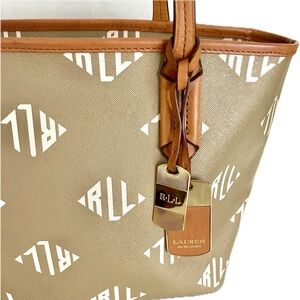 Ralph Lauren Monogram Coated Canvas Shoulder Tote